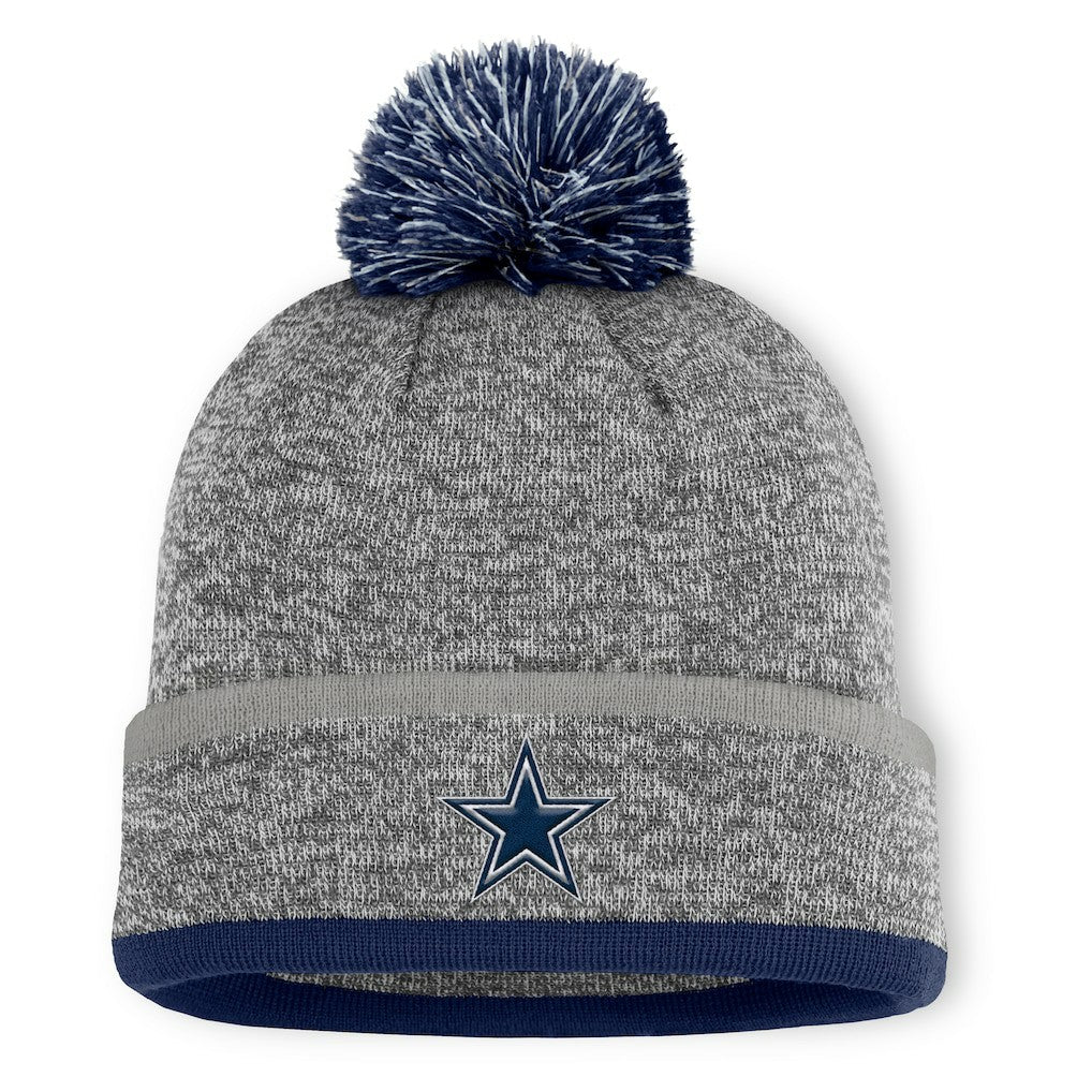 Dallas Cowboys Motion Cuffed Knit Hat with Pom - Heather Gray Hats