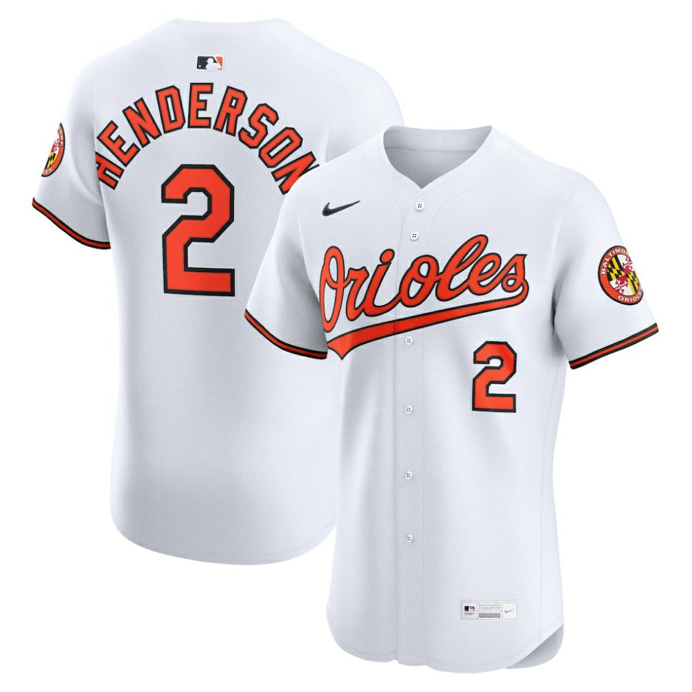 Gunnar Henderson Baltimore Orioles Nike Home Elite Jersey - White Jerseys