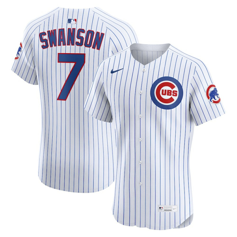 Dansby Swanson Chicago Cubs Nike Home Elite Jersey - White Jerseys