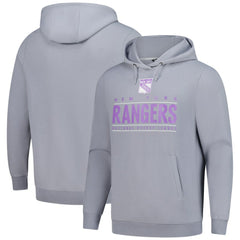 New York Rangers Levelwear Hockey Fights Cancer Pulsar Off Season Tri-Blend Pullover Hoodie - Gray | US 202464042