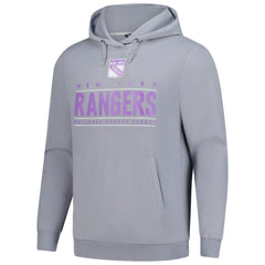 New York Rangers Levelwear Hockey Fights Cancer Pulsar Off Season Tri-Blend Pullover Hoodie - Gray | US 202464042