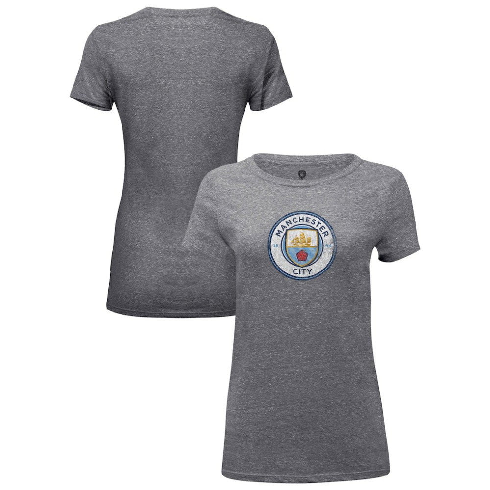 Manchester City 1863FC Women's Color Badge Tri-Blend T-Shirt Heather Gray
