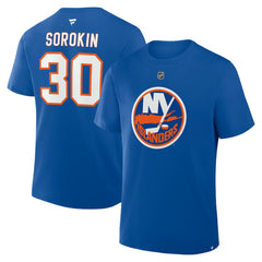 Ilya Sorokin New York Islanders Fanatics Authentic Stack Name & Number T-Shirt - Royal | US 202466712