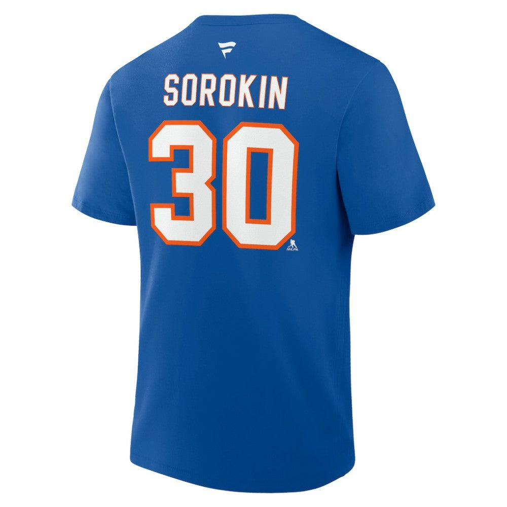 Ilya Sorokin New York Islanders Fanatics Authentic Stack Name & Number T-Shirt - Royal | US 202466712