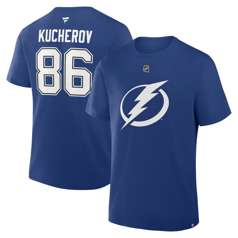 Nikita Kucherov Tampa Bay Lightning Fanatics Authentic Stack Name & Number T-Shirt - Blue | US 202466735