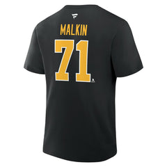 Evgeni Malkin Pittsburgh Penguins Fanatics Authentic Stack Name & Number T-Shirt - Black | US 202466747