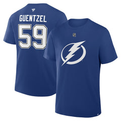 Jake Guentzel Tampa Bay Lightning Fanatics Authentic Stack Name & Number T-Shirt - Blue | US 202466753
