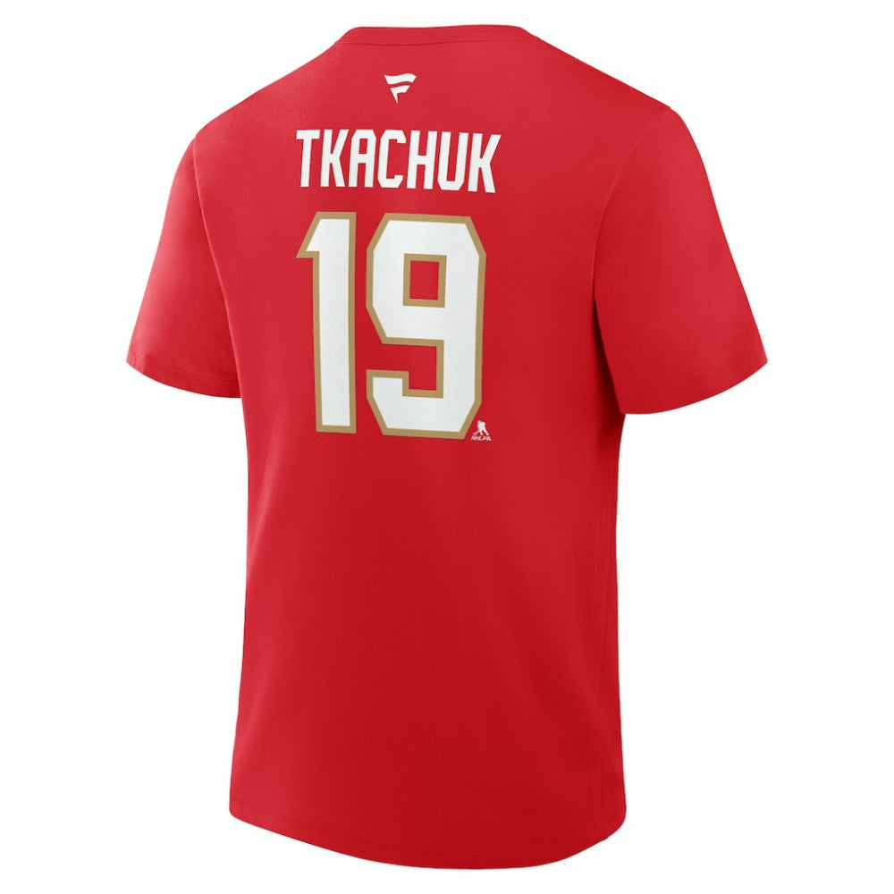 Matthew Tkachuk Florida Panthers Fanatics Authentic Stack Name & Number T-Shirt - Red | US 202466769