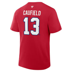 Cole Caufield Montreal Canadiens Fanatics Authentic Stack Name & Number T-Shirt - Red | US 202466772