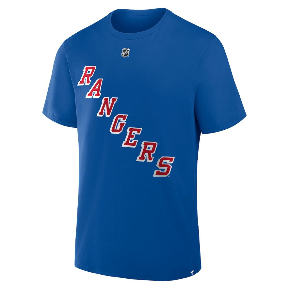 Mika Zibanejad New York Rangers Fanatics Authentic Stack Name & Number T-Shirt - Blue | US 202466784