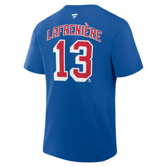 Alexis Lafreniere New York Rangers Fanatics Authentic Stack Name & Number T-Shirt - Blue | US 202466796