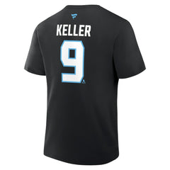 Clayton Keller Utah Mammoth Fanatics Authentic Stack Name & Number T-Shirt - Black | US 202466801