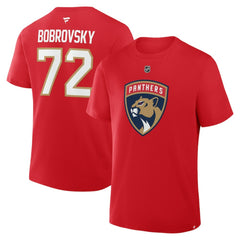 Sergei Bobrovsky Florida Panthers Fanatics Authentic Stack Name & Number T-Shirt - Red | US 202466806