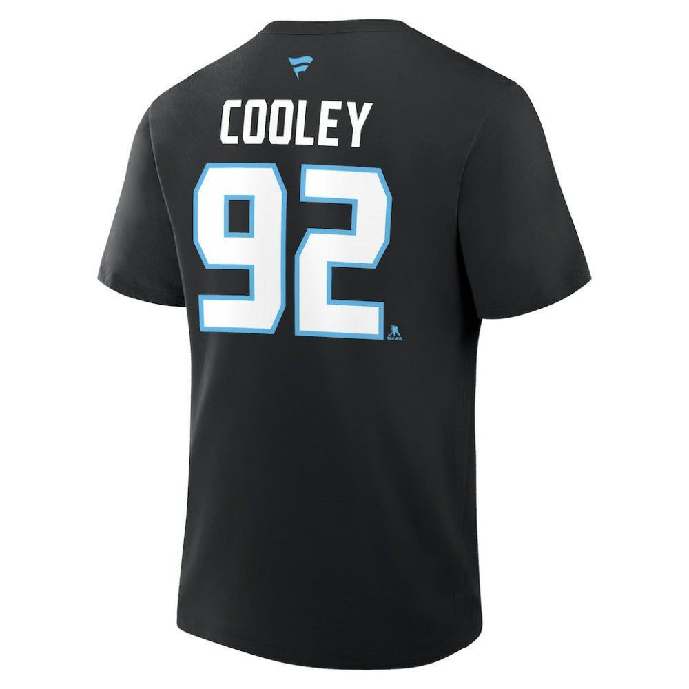 Logan Cooley Utah Mammoth Fanatics Authentic Stack Name & Number T-Shirt - Black | US 202466809