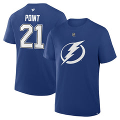 Brayden Point Tampa Bay Lightning Fanatics Authentic Stack Name & Number T-Shirt - Blue | US 202466810