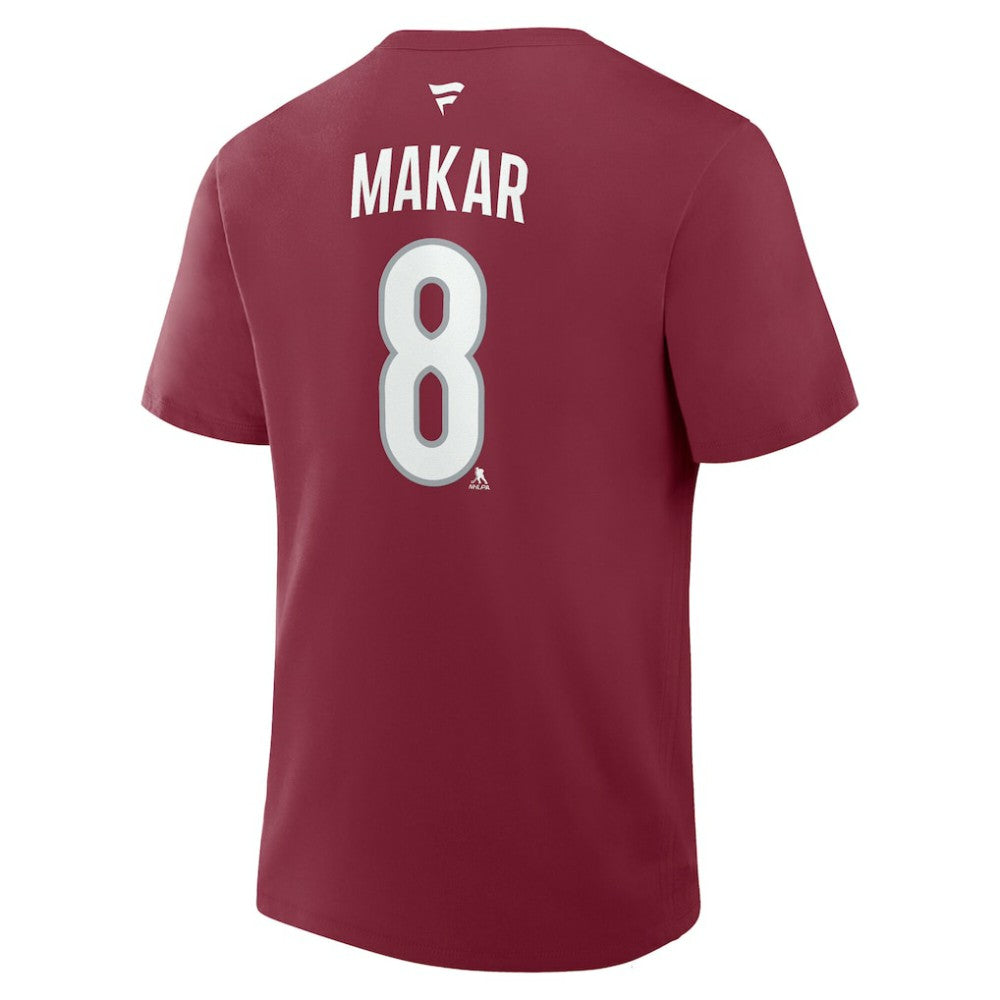 Cale Makar Colorado Avalanche Fanatics Authentic Stack Name & Number T-Shirt - Burgundy | US 202466817