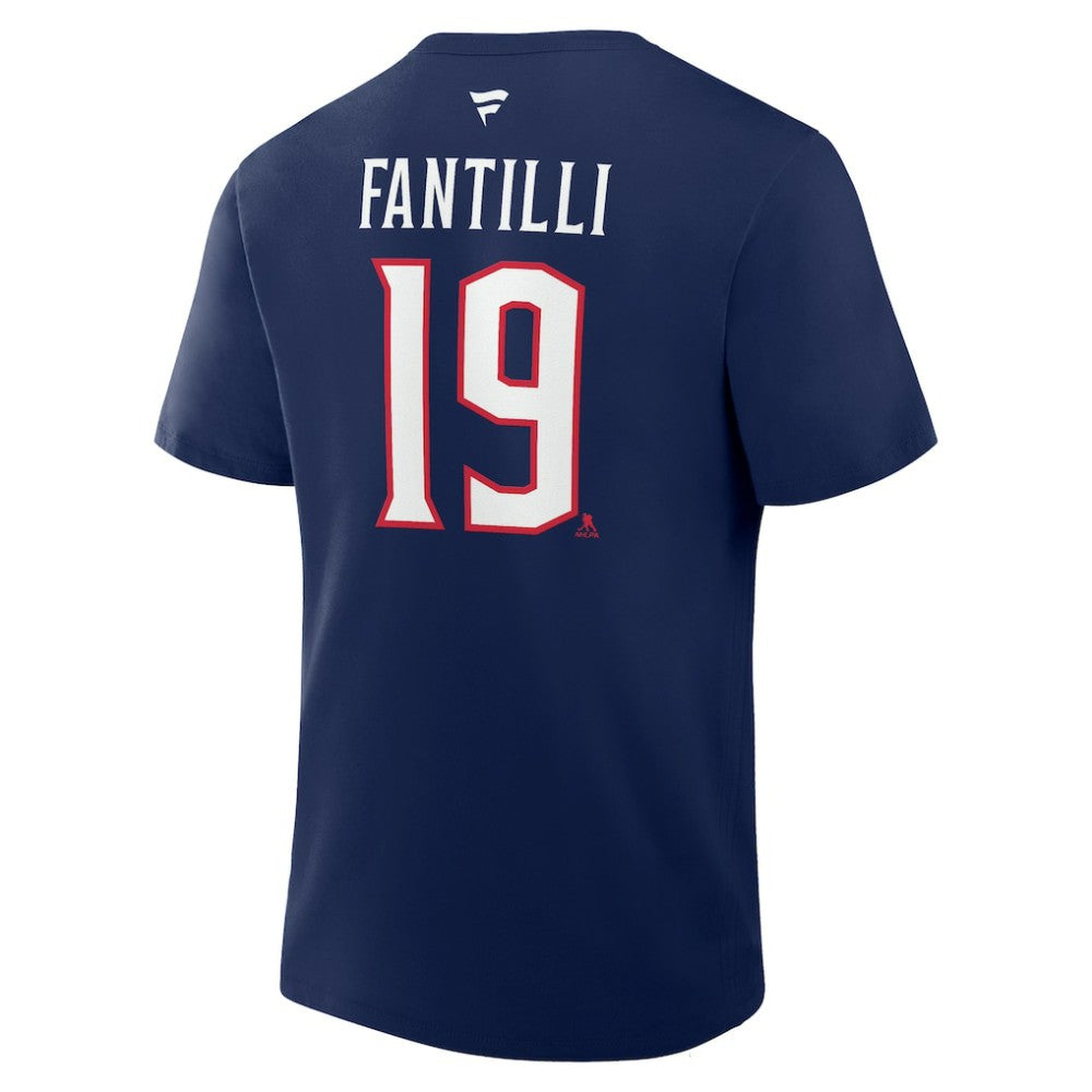 Adam Fantilli Columbus Blue Jackets Fanatics Authentic Stack Name & Number T-Shirt - Navy | US 202466820