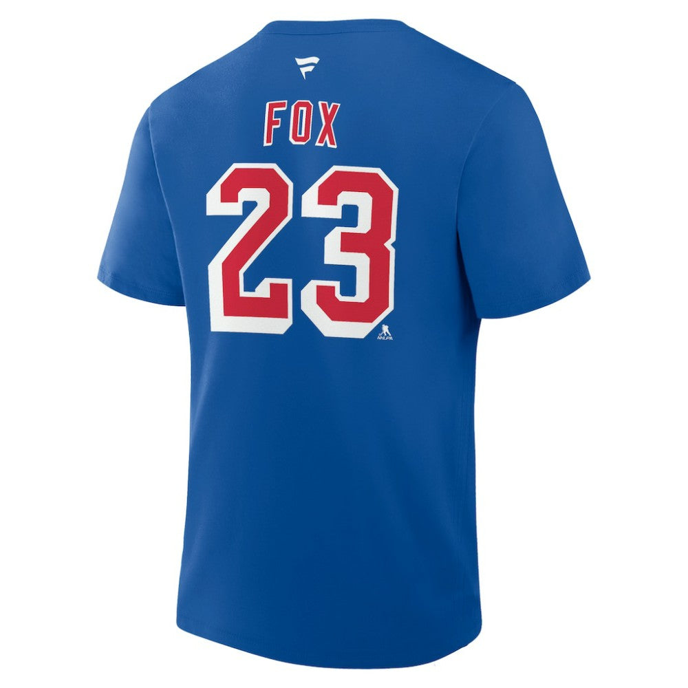 Adam Fox New York Rangers Fanatics Authentic Stack Name & Number T-Shirt - Blue | US 202466821
