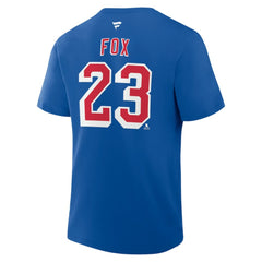Adam Fox New York Rangers Fanatics Authentic Stack Name & Number T-Shirt - Blue | US 202466821