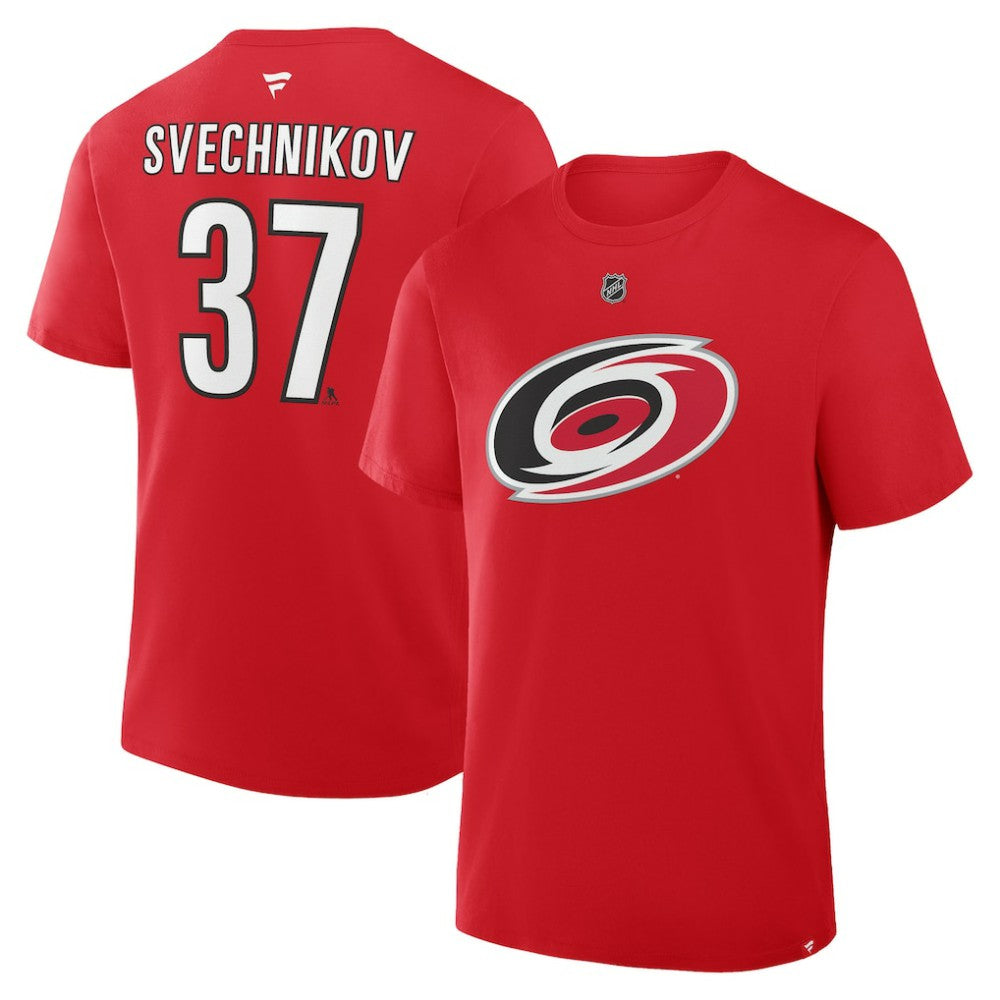 Andrei Svechnikov Carolina Hurricanes Fanatics Authentic Stack Name & Number T-Shirt - Red | US 202466898