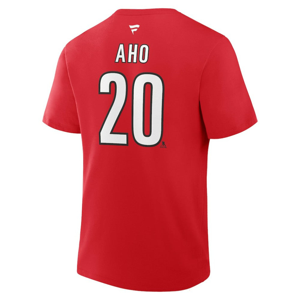Sebastian Aho Carolina Hurricanes Fanatics Authentic Stack Name & Number T-Shirt - Red | US 202466900