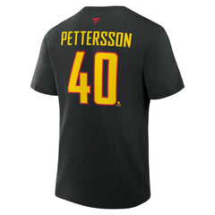 Elias Pettersson Vancouver Canucks Fanatics Authentic Stack Name & Number T-Shirt - Black | US 202466906