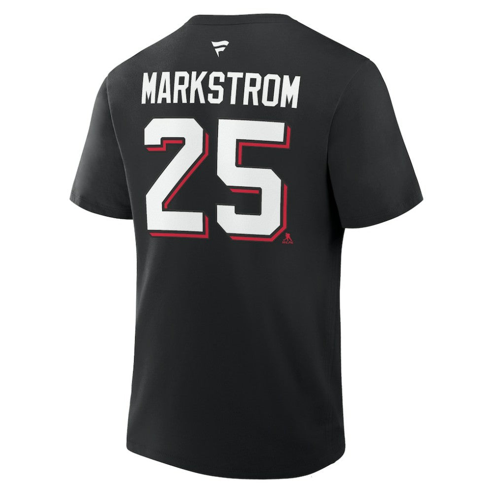 Jacob Markstrom New Jersey Devils Fanatics Authentic Stack Name & Number T-Shirt - Black | US 202466924
