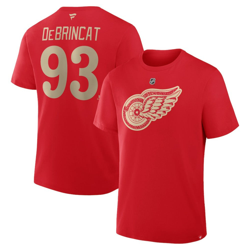 Alex DeBrincat Detroit Red Wings Fanatics Authentic Stack Name & Number T-Shirt - Red | US 202466943