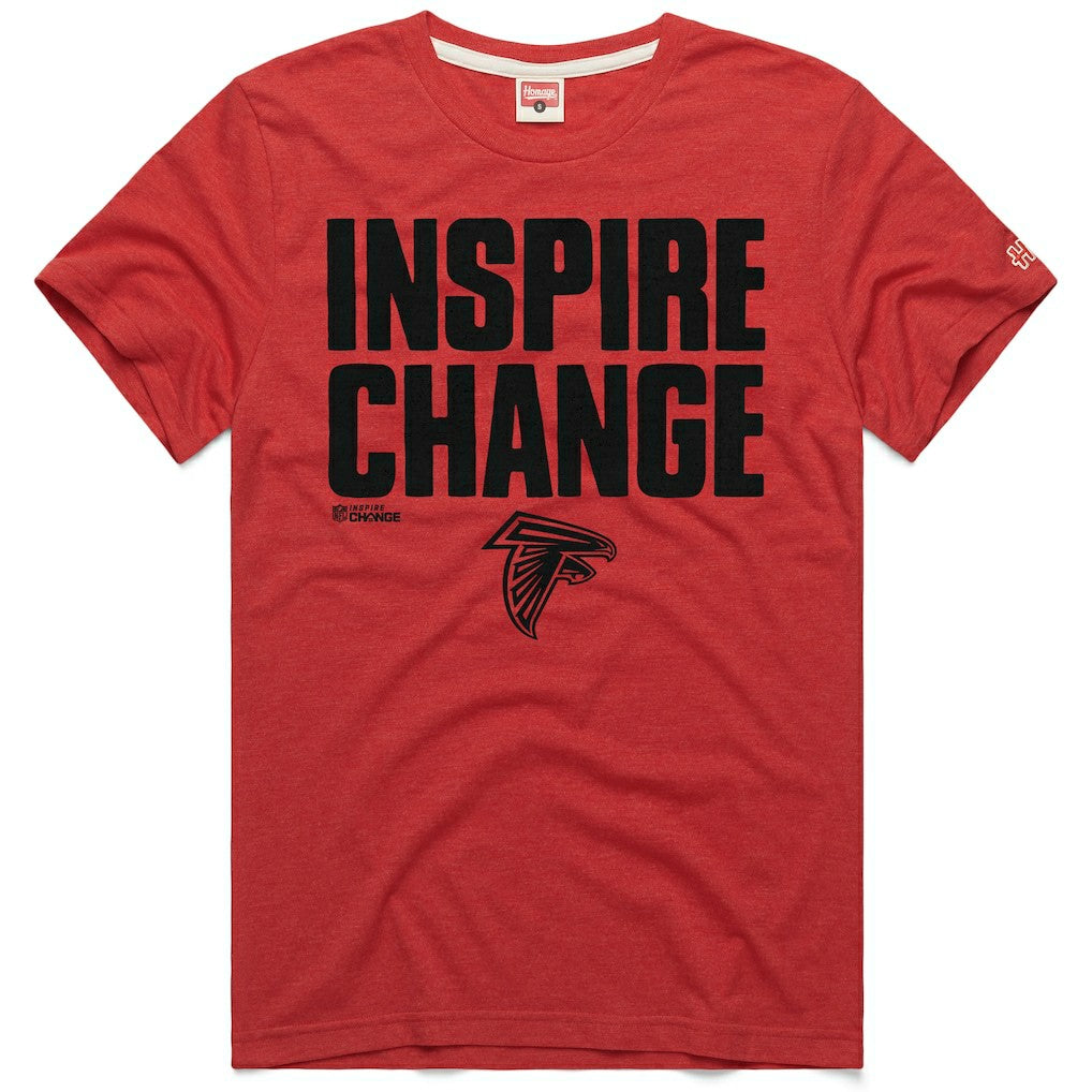 Atlanta Falcons Homage Unisex 2024 Inspire Change Tri-Blend T-Shirt - Red T-shirts