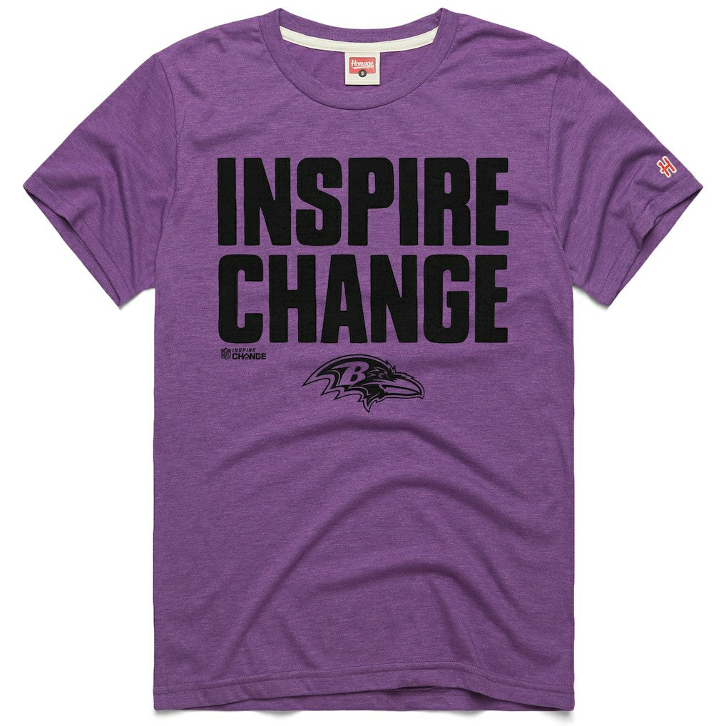 Baltimore Ravens Homage Unisex 2024 Inspire Change Tri-Blend T-Shirt - Purple T-shirts