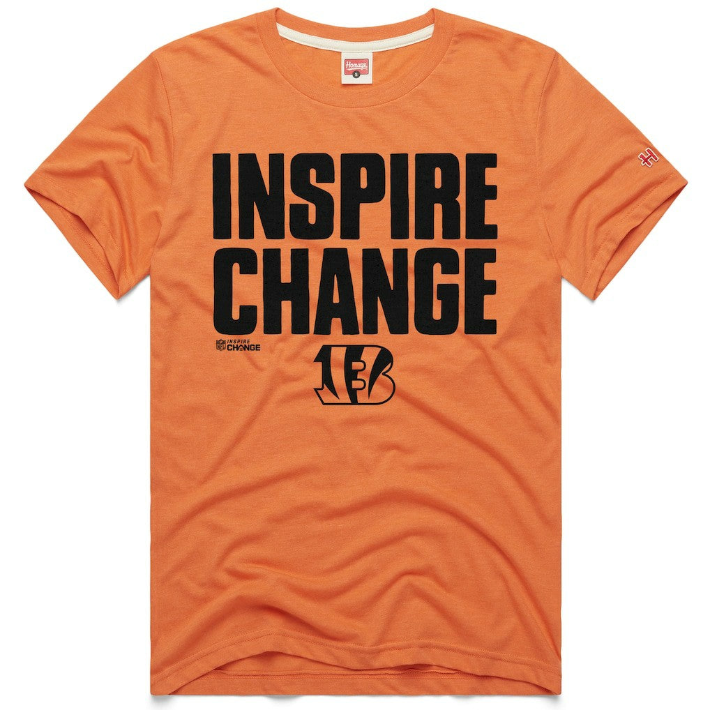 Cincinnati Bengals Homage Unisex 2024 Inspire Change Tri-Blend T-Shirt - Orange T-shirts