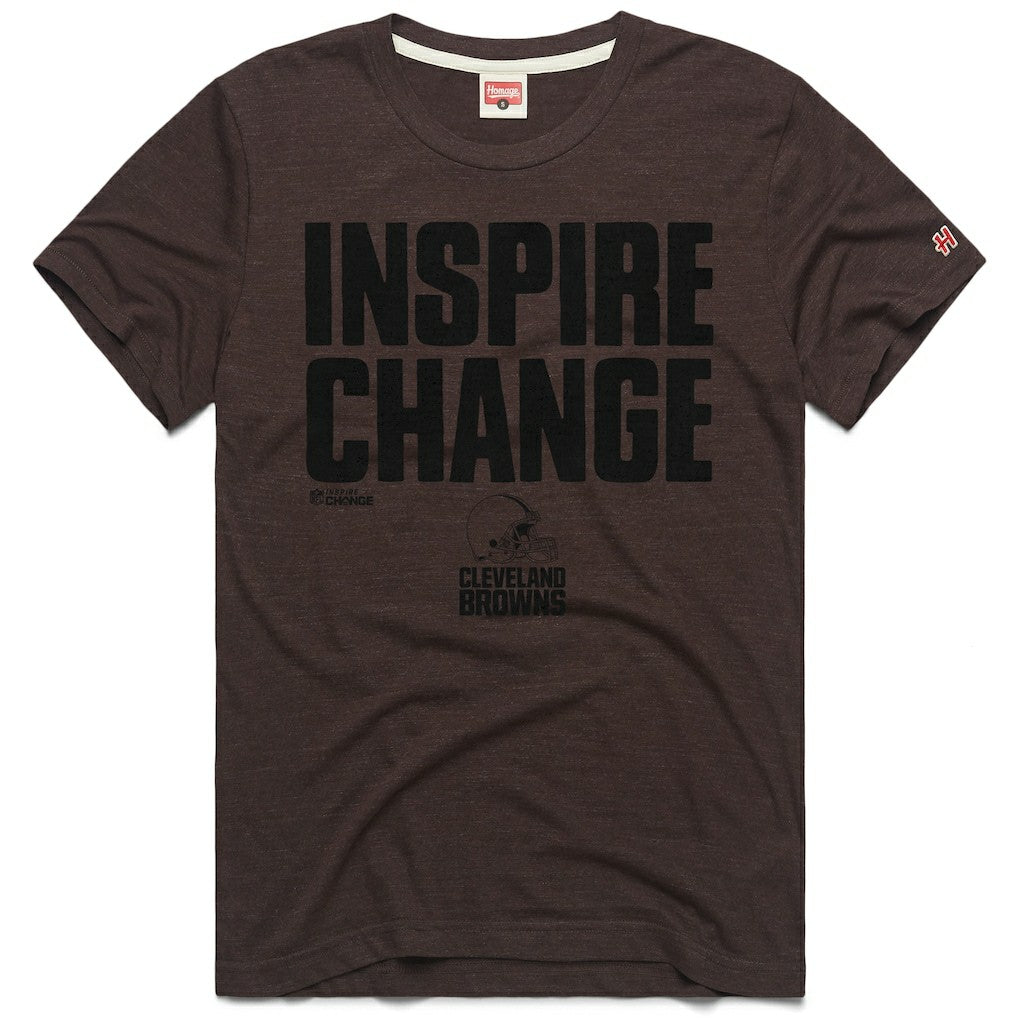 Cleveland Browns Homage Unisex 2024 Inspire Change Tri-Blend T-Shirt - Brown T-shirts