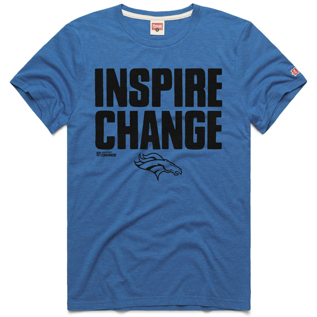 Denver Broncos Homage Unisex 2024 Inspire Change Tri-Blend T-Shirt - Blue T-shirts