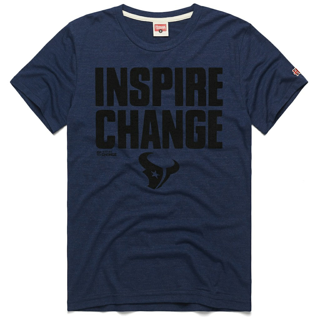 Houston Texans Homage Unisex 2024 Inspire Change Tri-Blend T-Shirt - Navy T-shirts