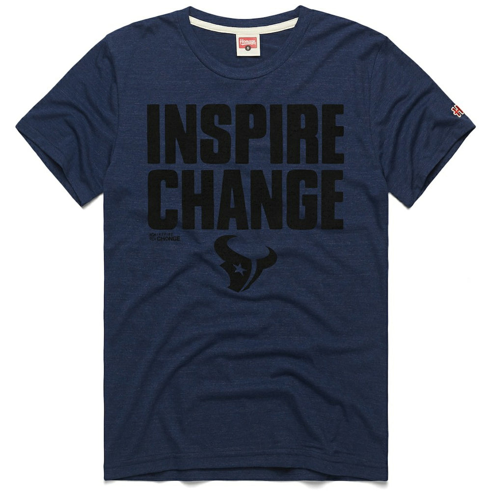 Houston Texans Homage Unisex 2024 Inspire Change Tri-Blend T-Shirt - Navy T-shirts