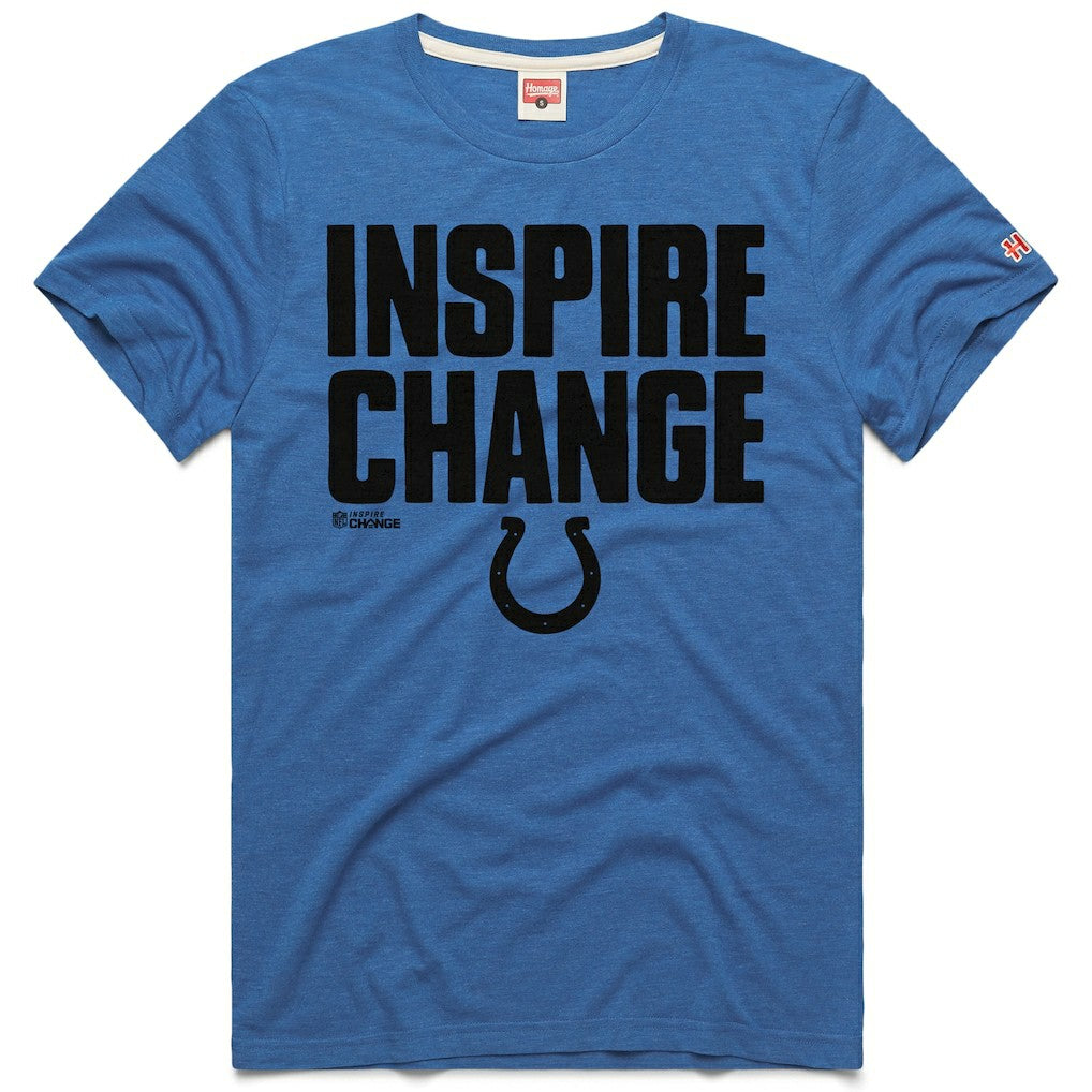Indianapolis Colts Homage Unisex 2024 Inspire Change Tri-Blend T-Shirt - Royal T-shirts