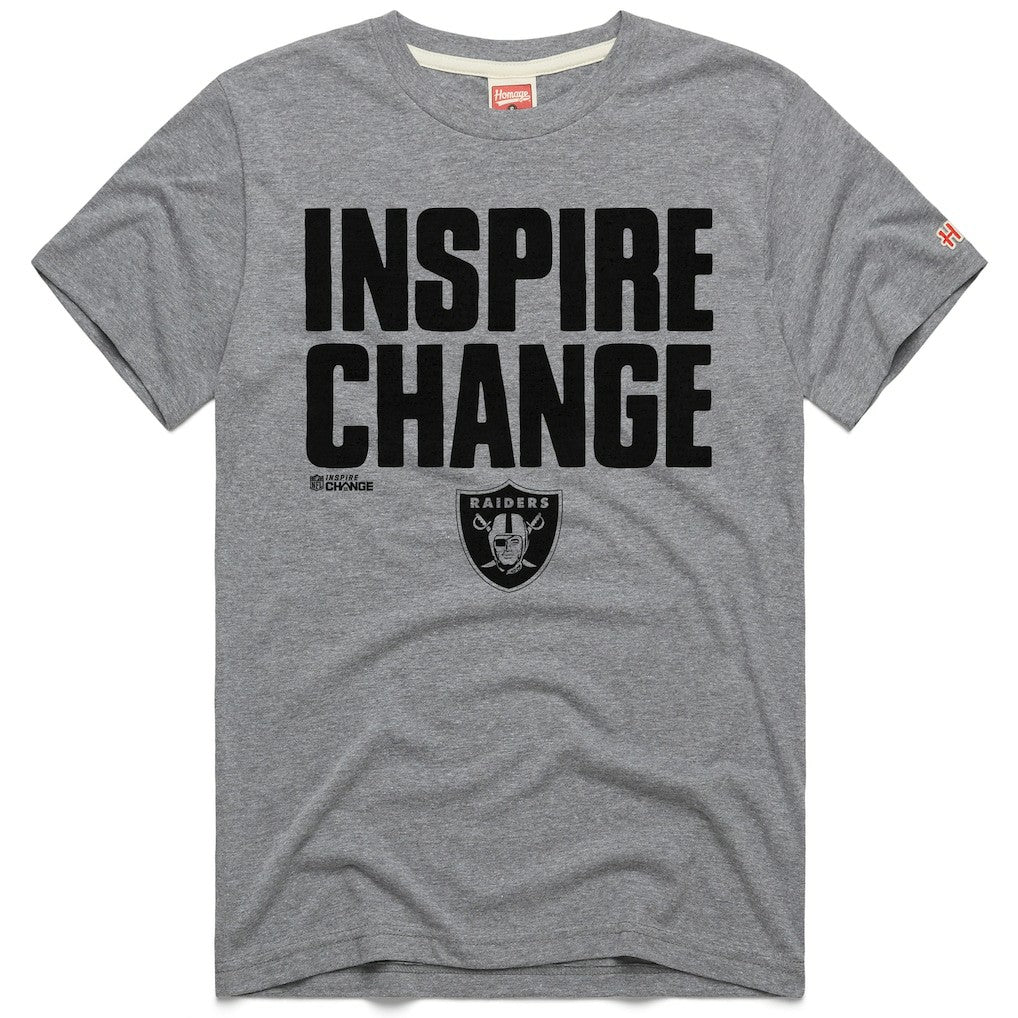 Las Vegas Raiders Homage Unisex 2024 Inspire Change Tri-Blend T-Shirt - Gray T-shirts
