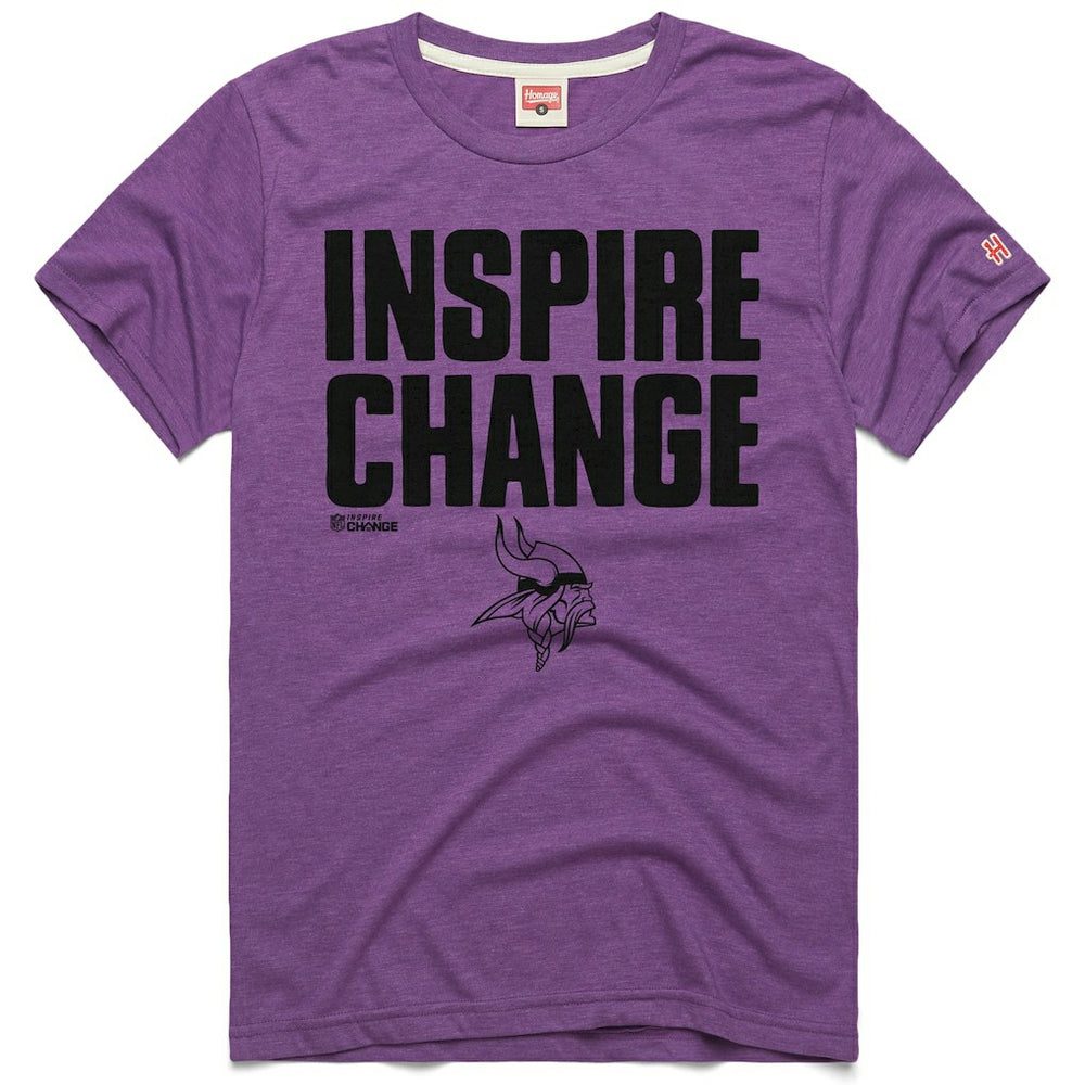 Minnesota Vikings Homage Unisex 2024 Inspire Change Tri-Blend T-Shirt - Purple T-shirts