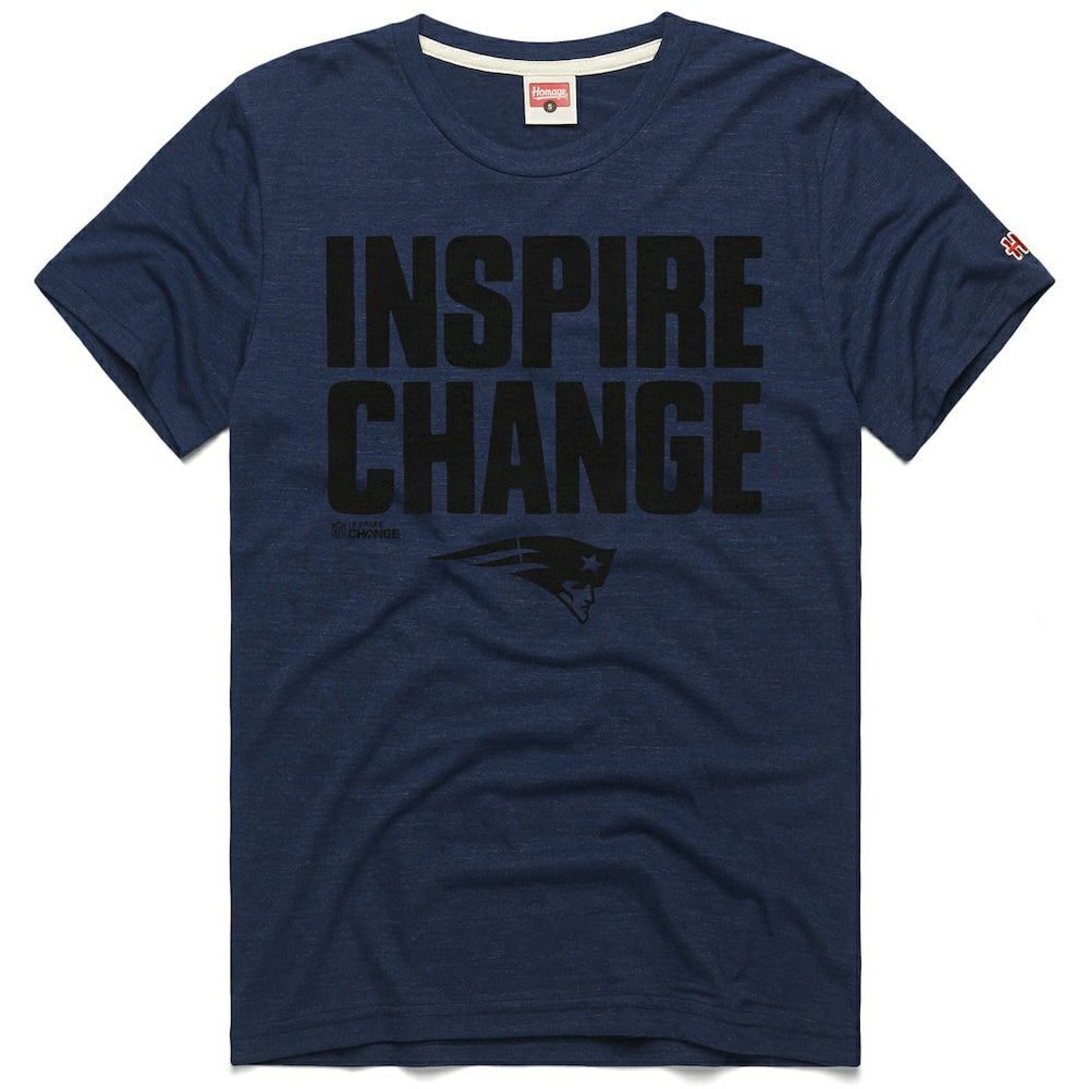 New England Patriots Homage Unisex 2024 Inspire Change Tri-Blend T-Shirt - Navy T-shirts