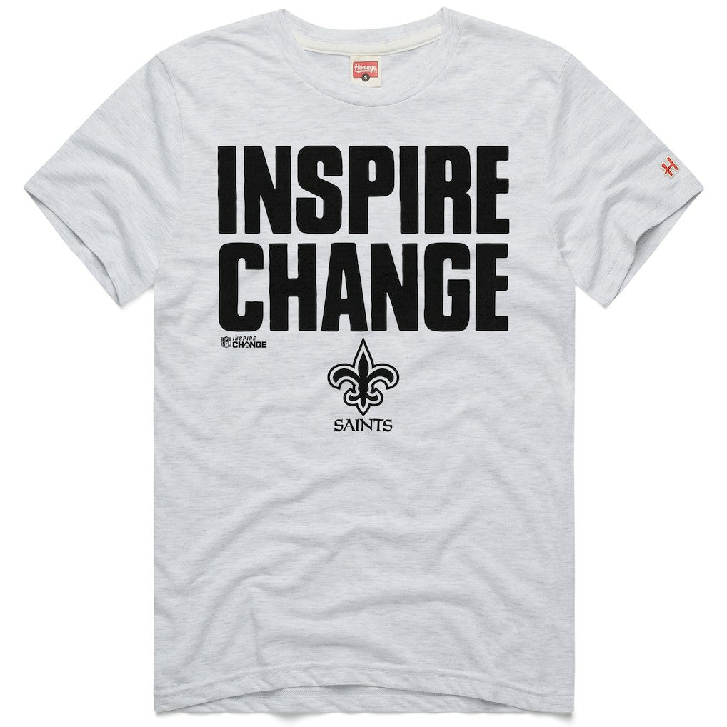 New Orleans Saints Homage Unisex 2024 Inspire Change Tri-Blend T-Shirt - Ash T-shirts