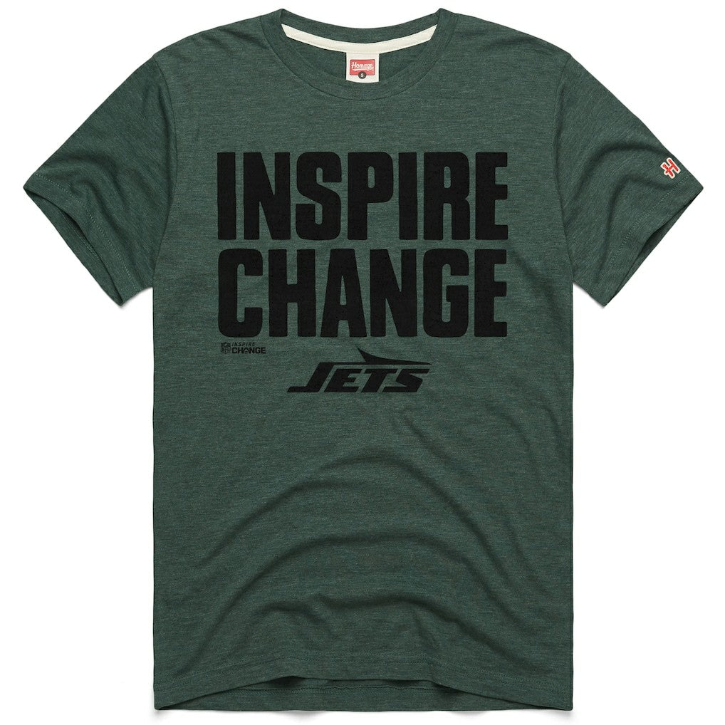 New York Jets Homage Unisex 2024 Inspire Change Tri-Blend T-Shirt - Green T-shirts