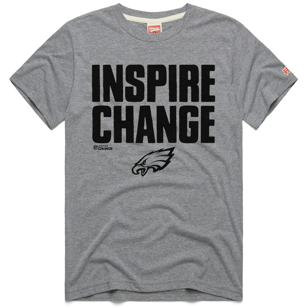 Philadelphia Eagles Homage Unisex 2024 Inspire Change Tri-Blend T-Shirt - Gray T-shirts