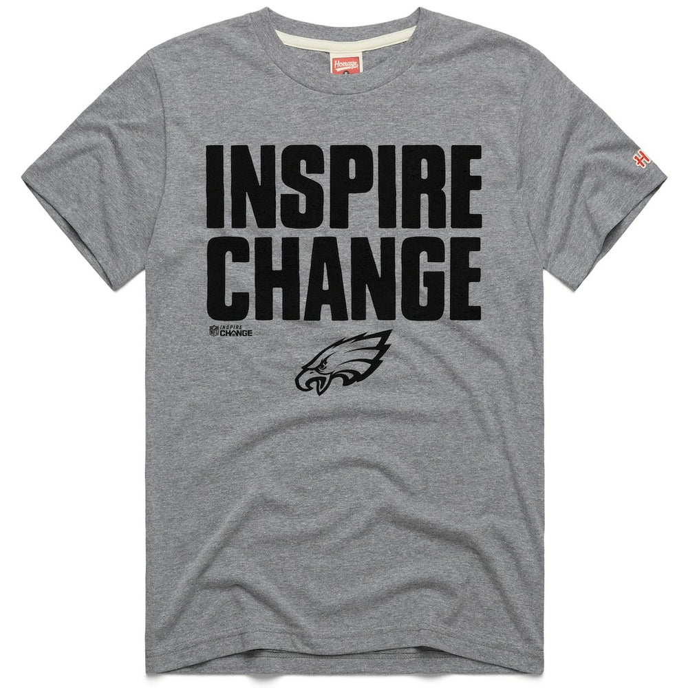Philadelphia Eagles Homage Unisex 2024 Inspire Change Tri-Blend T-Shirt - Gray T-shirts