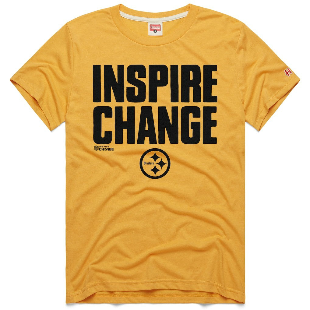 Pittsburgh Steelers Homage Unisex 2024 Inspire Change Tri-Blend T-Shirt - Gold T-shirts