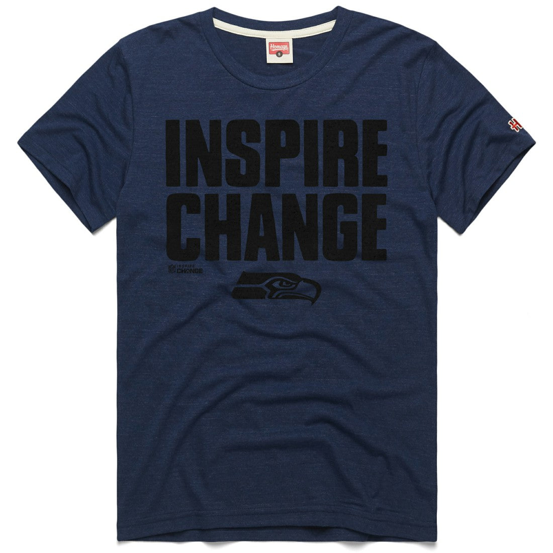 Seattle Seahawks Homage Unisex 2024 Inspire Change Tri-Blend T-Shirt - College Navy T-shirts