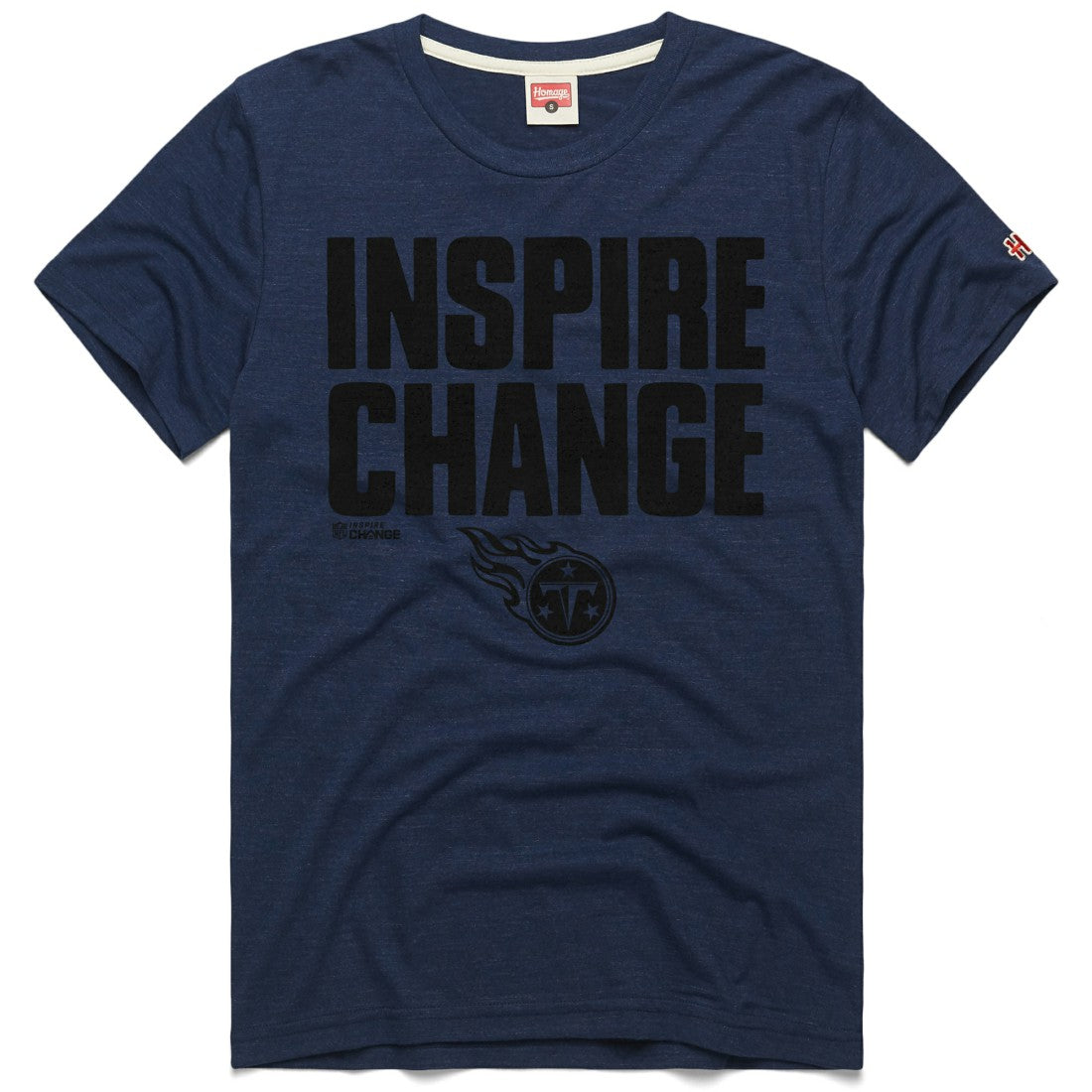 Tennessee Titans Homage Unisex 2024 Inspire Change Tri-Blend T-Shirt - Navy T-shirts