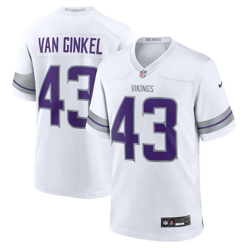 Andrew Van Ginkel Minnesota Vikings Alternate Game Jersey - White Jerseys
