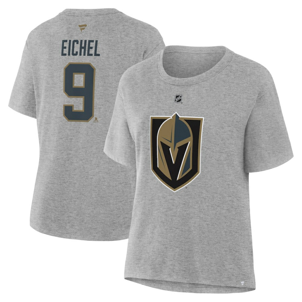 Jack Eichel Vegas Golden Knights Fanatics Women's Authentic Stack Name & Number T-Shirt - Heather Gray | US 202477483