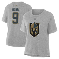 Jack Eichel Vegas Golden Knights Fanatics Women's Authentic Stack Name & Number T-Shirt - Heather Gray | US 202477483