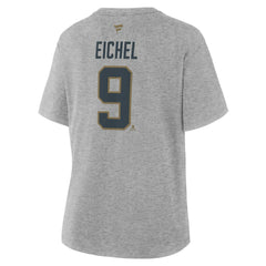 Jack Eichel Vegas Golden Knights Fanatics Women's Authentic Stack Name & Number T-Shirt - Heather Gray | US 202477483